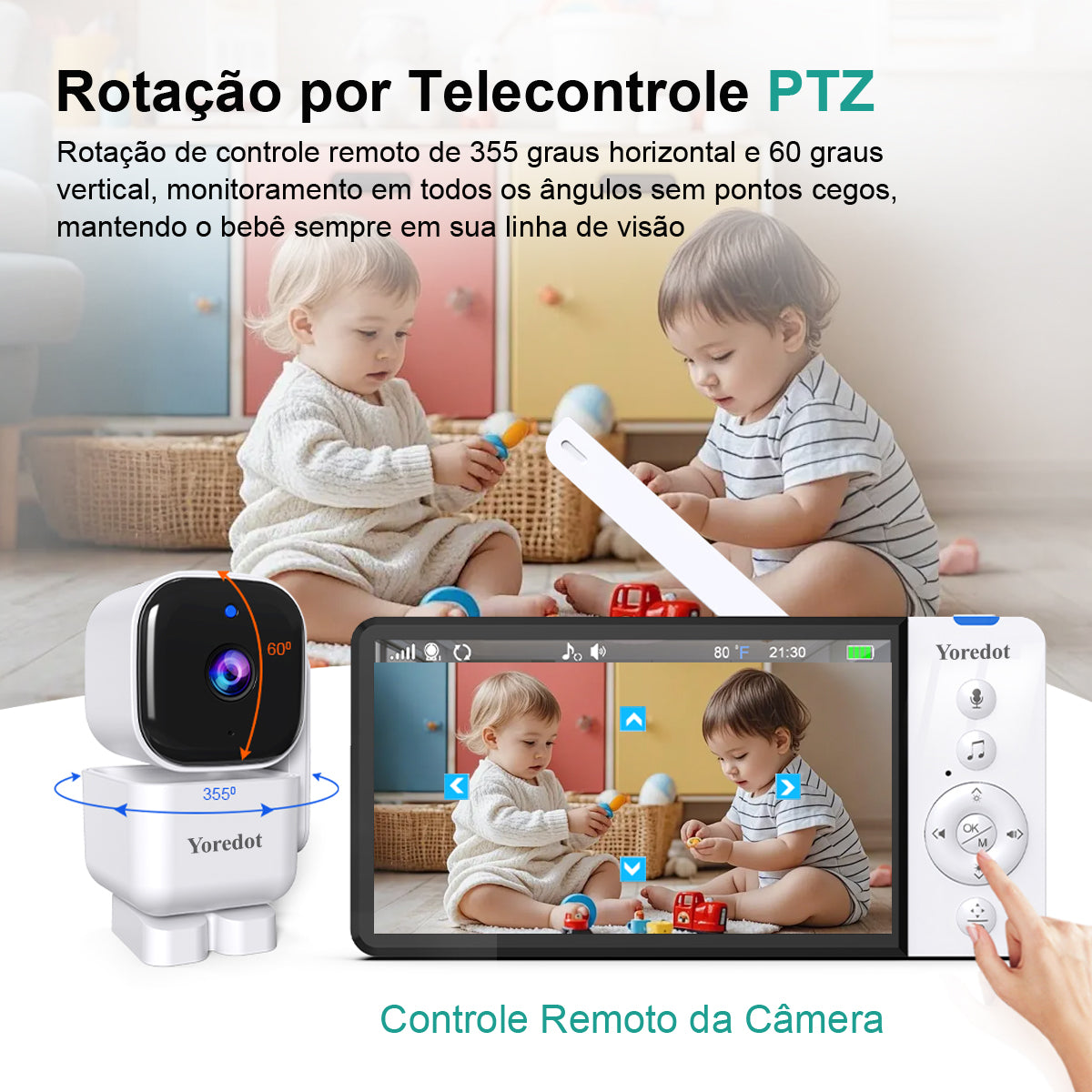 Baby Monitor Wi-fi With 5''fhd Screen, Night Vision And Dual