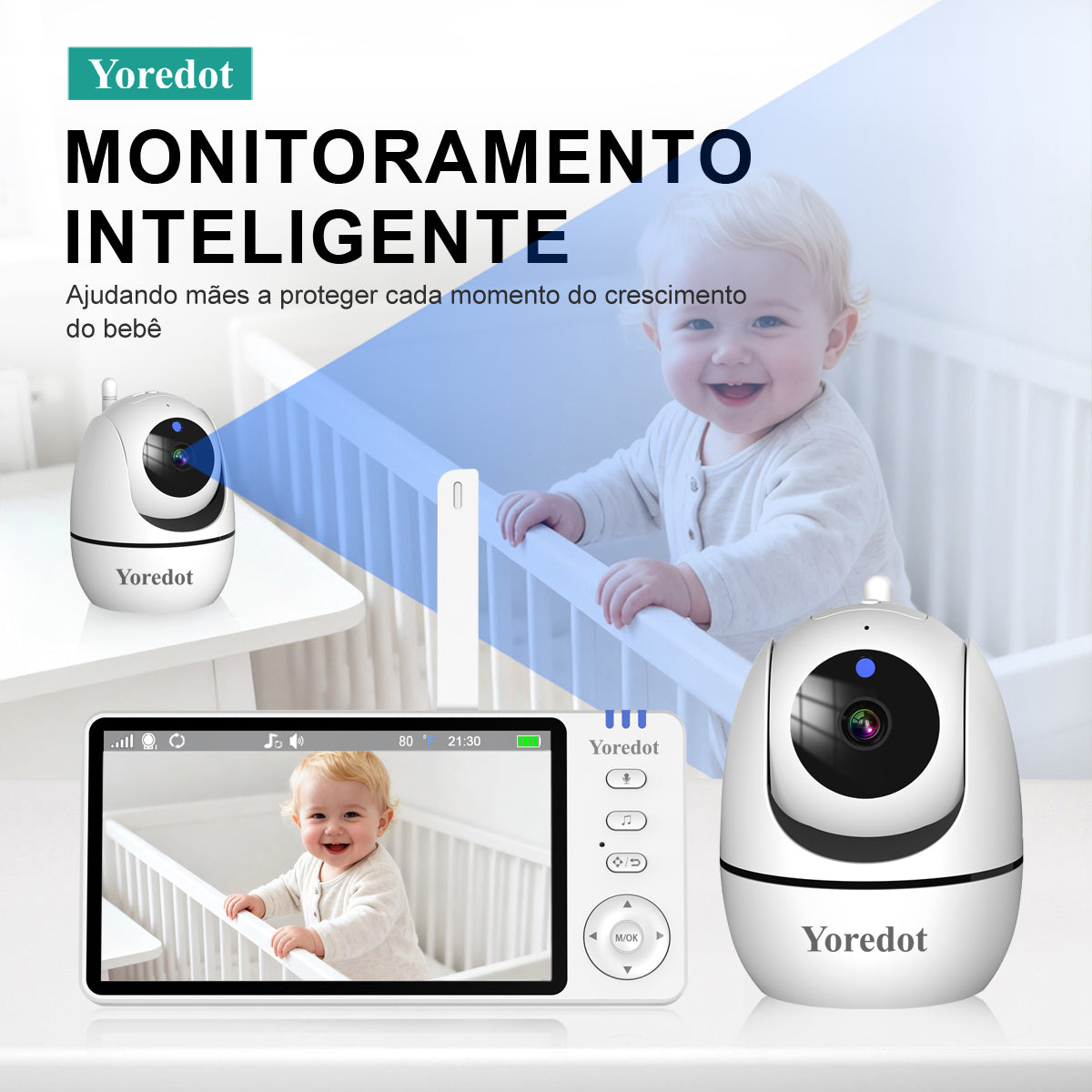 Baby Monitor Camera S/Wire Night Vision 5'' LCD Large Screen High Definition Y-1001 Multifunctional Alarm with Microphone