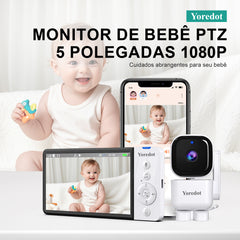 Baby Monitor Wi-fi With 5''fhd Screen, Night Vision And Dual