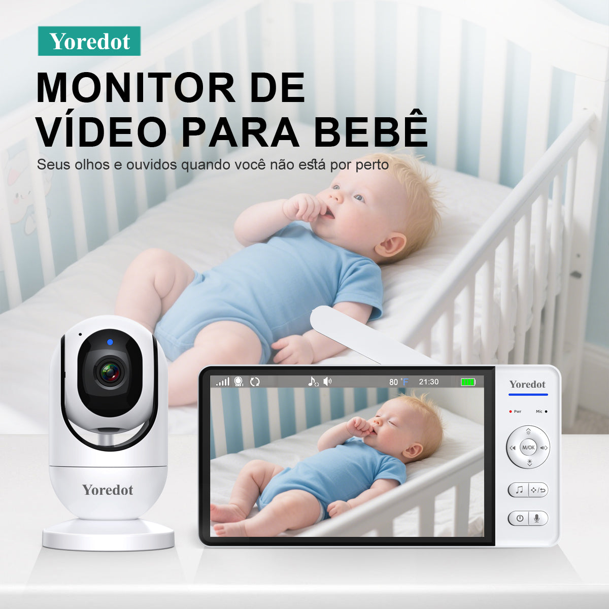Baby Monitor Camera 7'' Fhd S/wire Night Vision 1080p