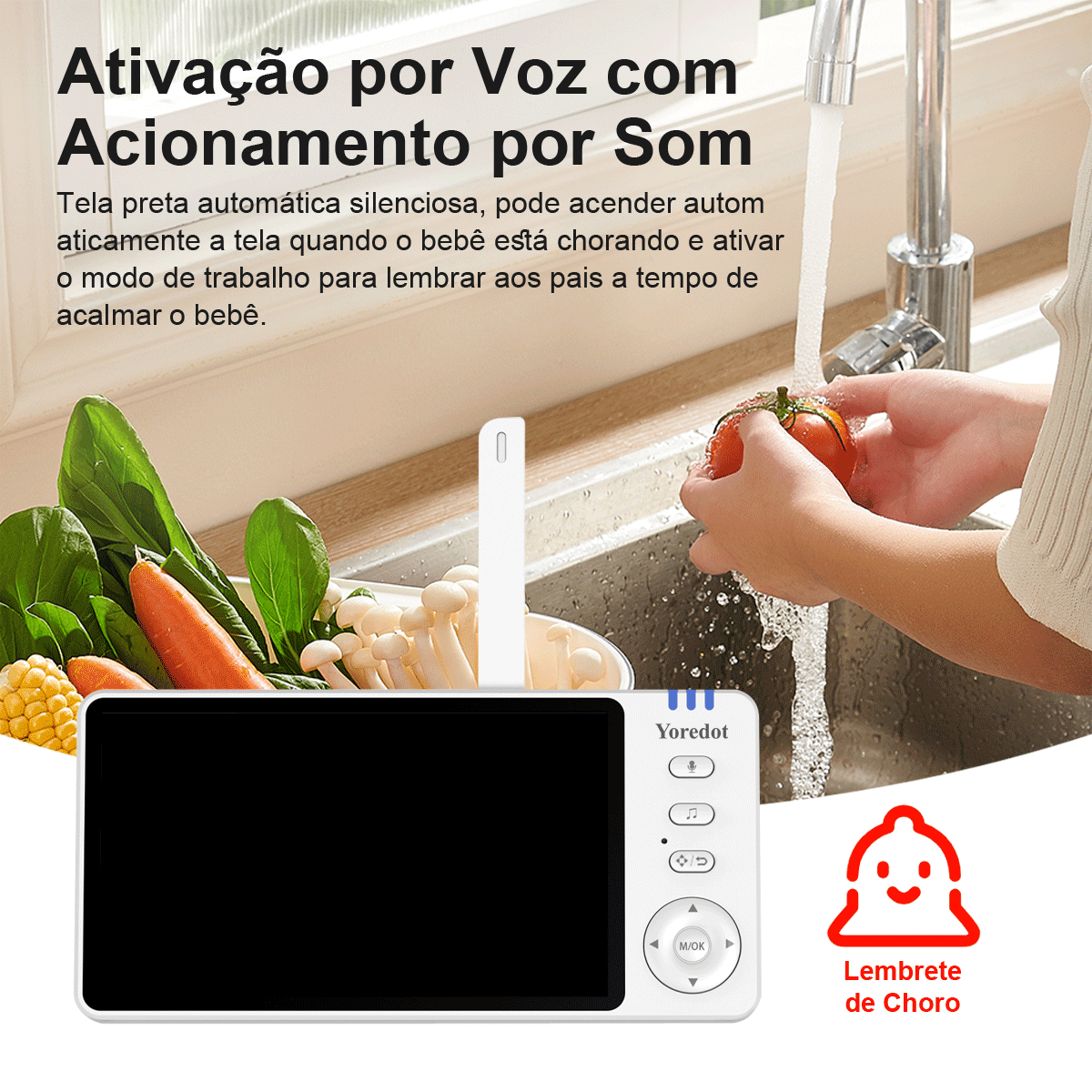 Yoredot Y-1002 Baby Monitor Night Vision Rotating Camera 5" IPS