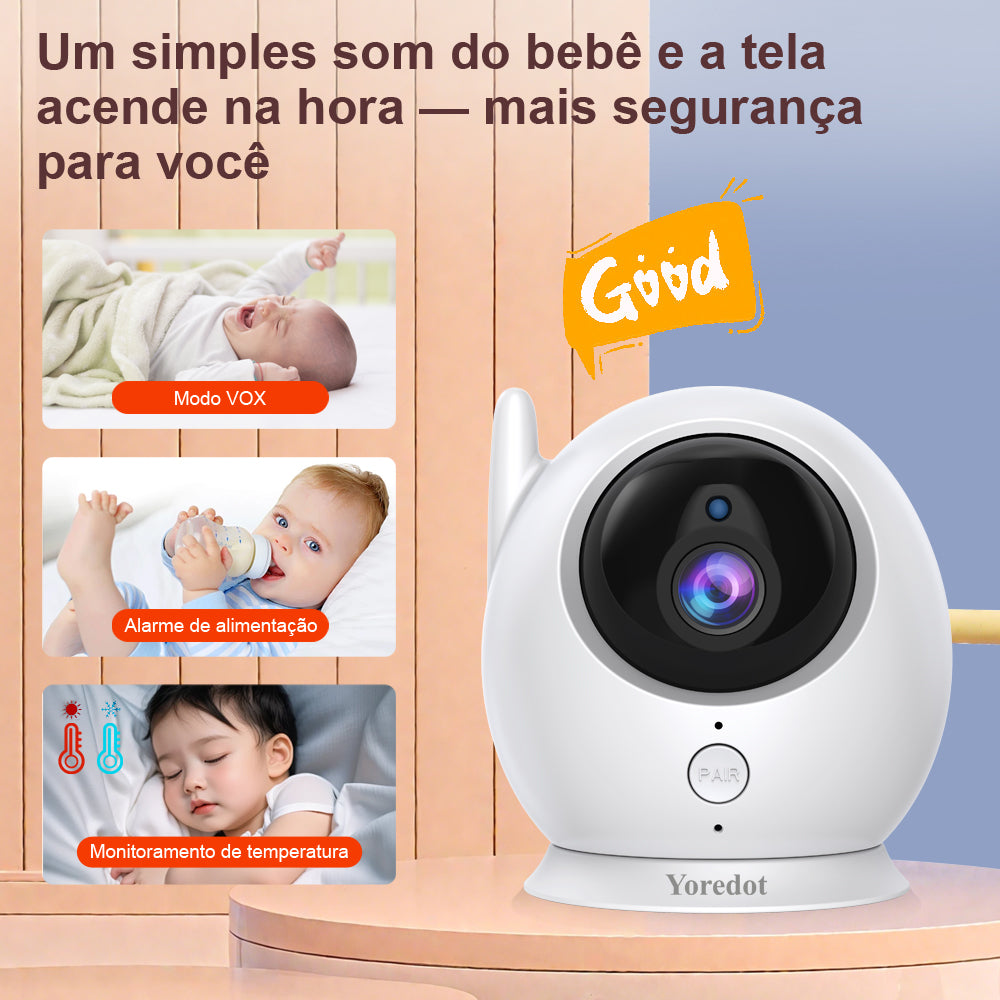Yoredot Baby Monitor Camera Cordless Night Vision 4.3'' LCD 3000mAh 30H Upgraded Model with Extended Lifespan Lcd Large Screen High Definition ABM100 Multifunctional Alarm with Microphone