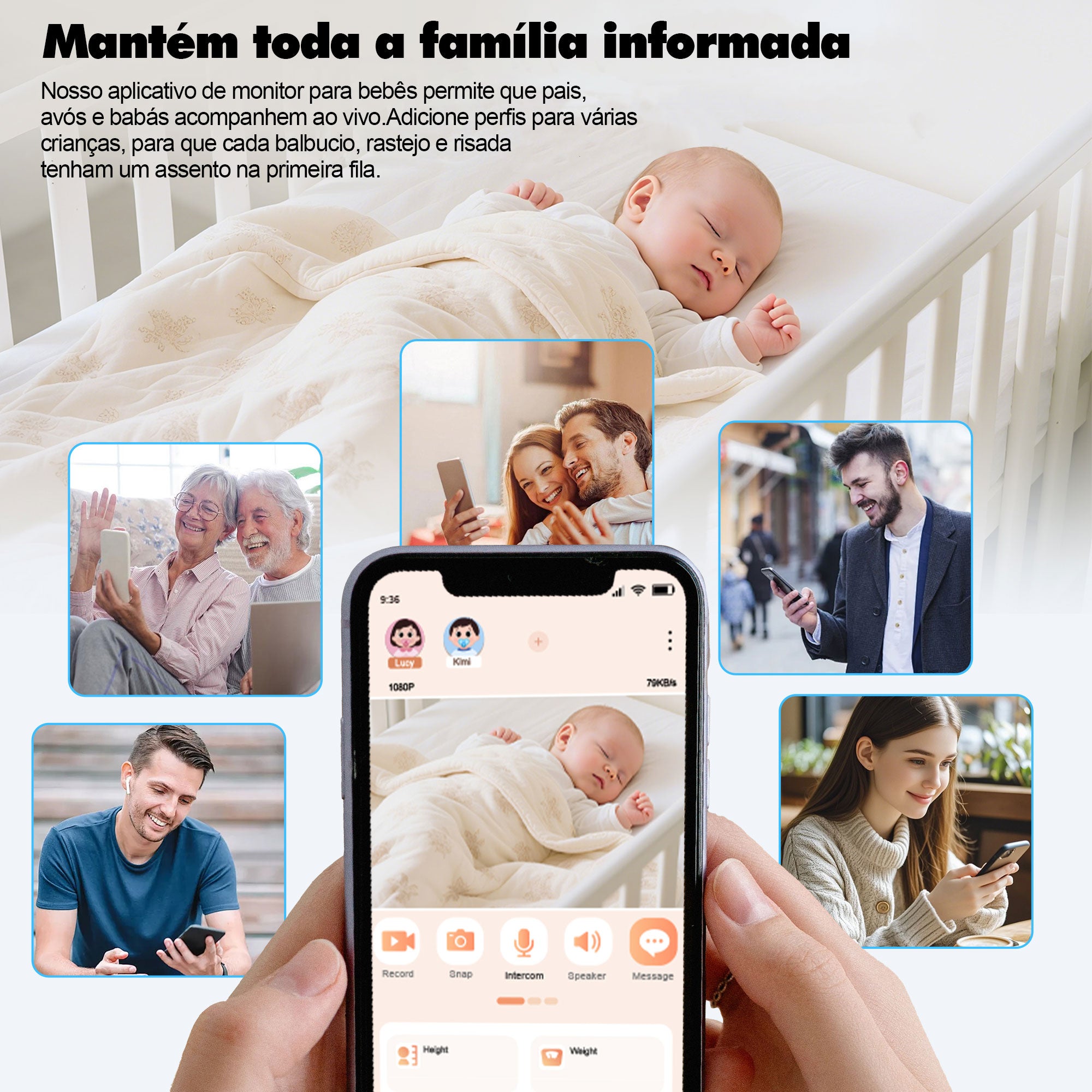 Yoredot Baby Monitor Camera Y-1003 Night Light Wireless Camera 4.3'' IPS Large/5000mAh 30H/WIFI+2.4GHz/Ultra Clear Night Vision/Temperature Sensor Alarm/355° Rotation/Voice Activation