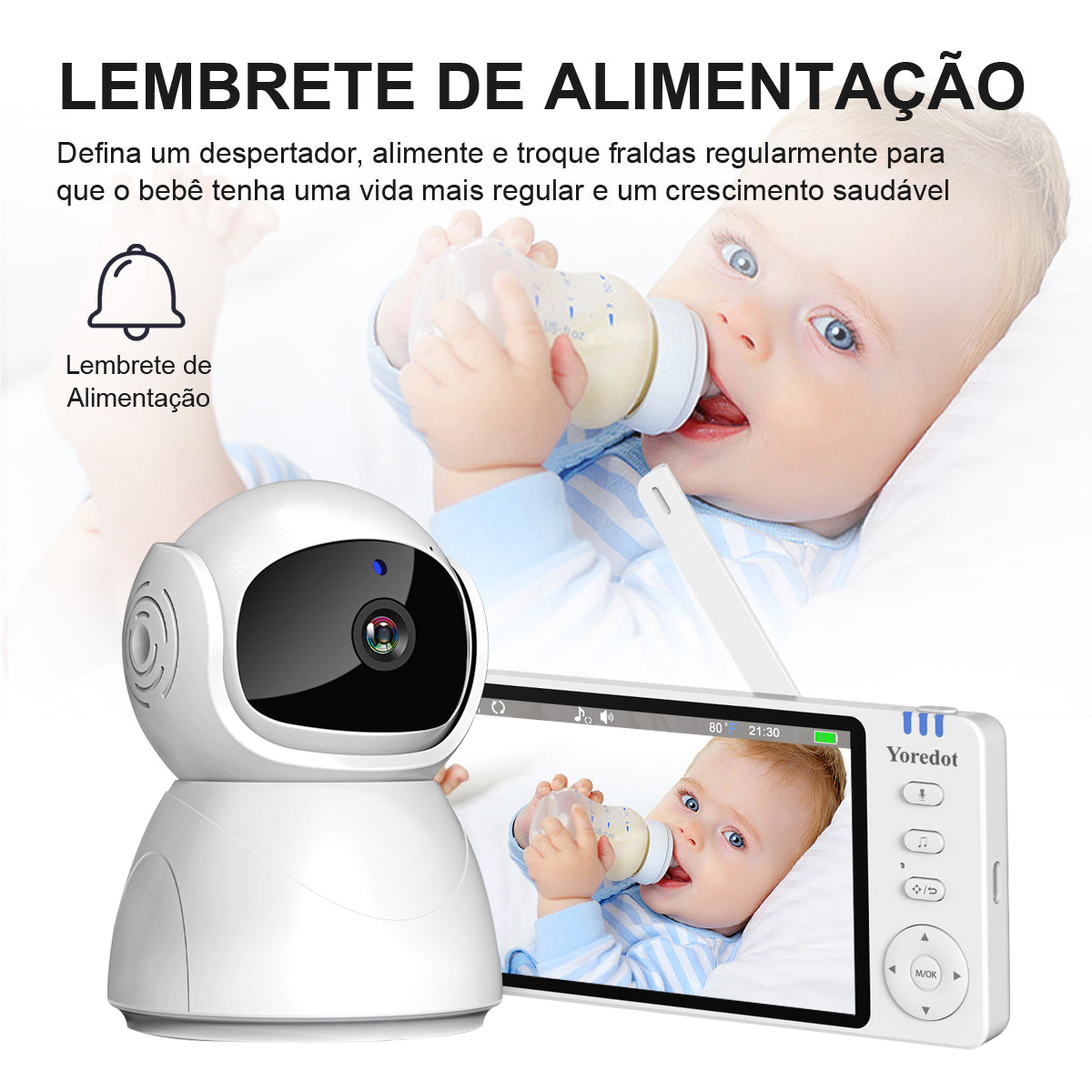 Yoredot Y-1002 Baby Monitor Night Vision Rotating Camera 5" IPS