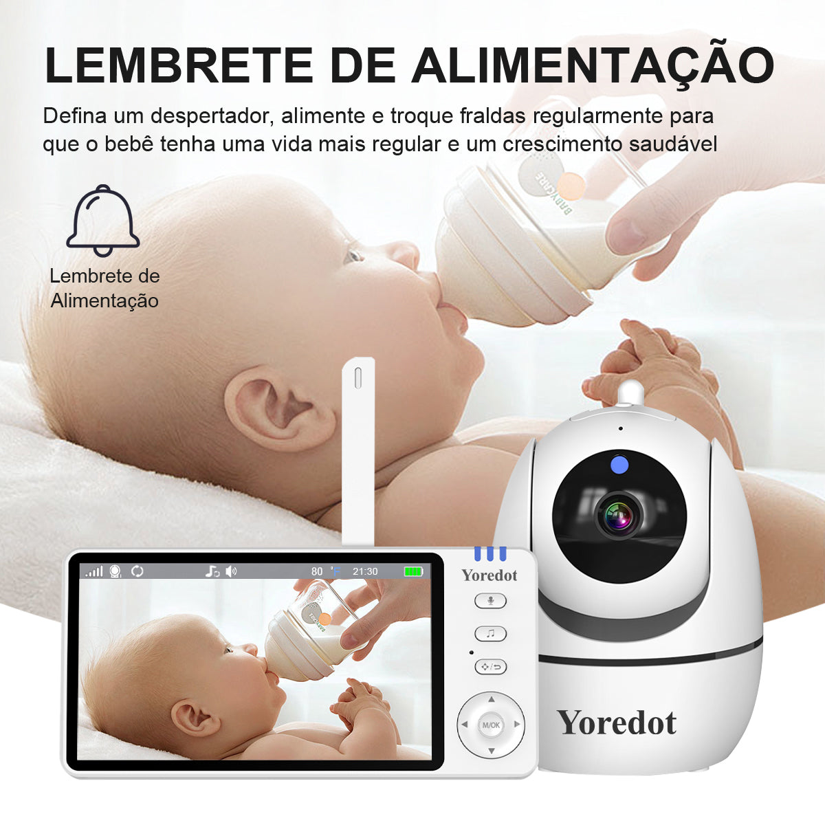 Baby Monitor Camera S/Wire Night Vision 5'' LCD Large Screen High Definition Y-1001 Multifunctional Alarm with Microphone