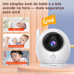 Yoredot Baby Monitor Camera Cordless Night Vision 4.3'' LCD 3000mAh 30H Upgraded Model with Extended Lifespan Lcd Large Screen High Definition ABM100 Multifunctional Alarm with Microphone