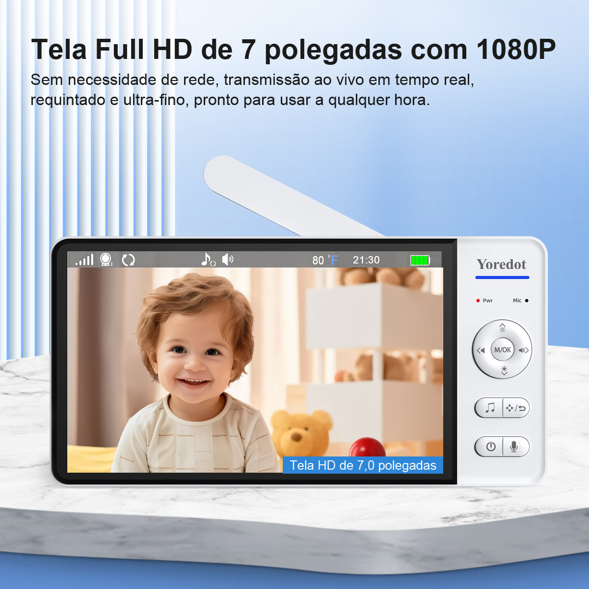 Baby Monitor Camera 7'' Fhd S/wire Night Vision 1080p