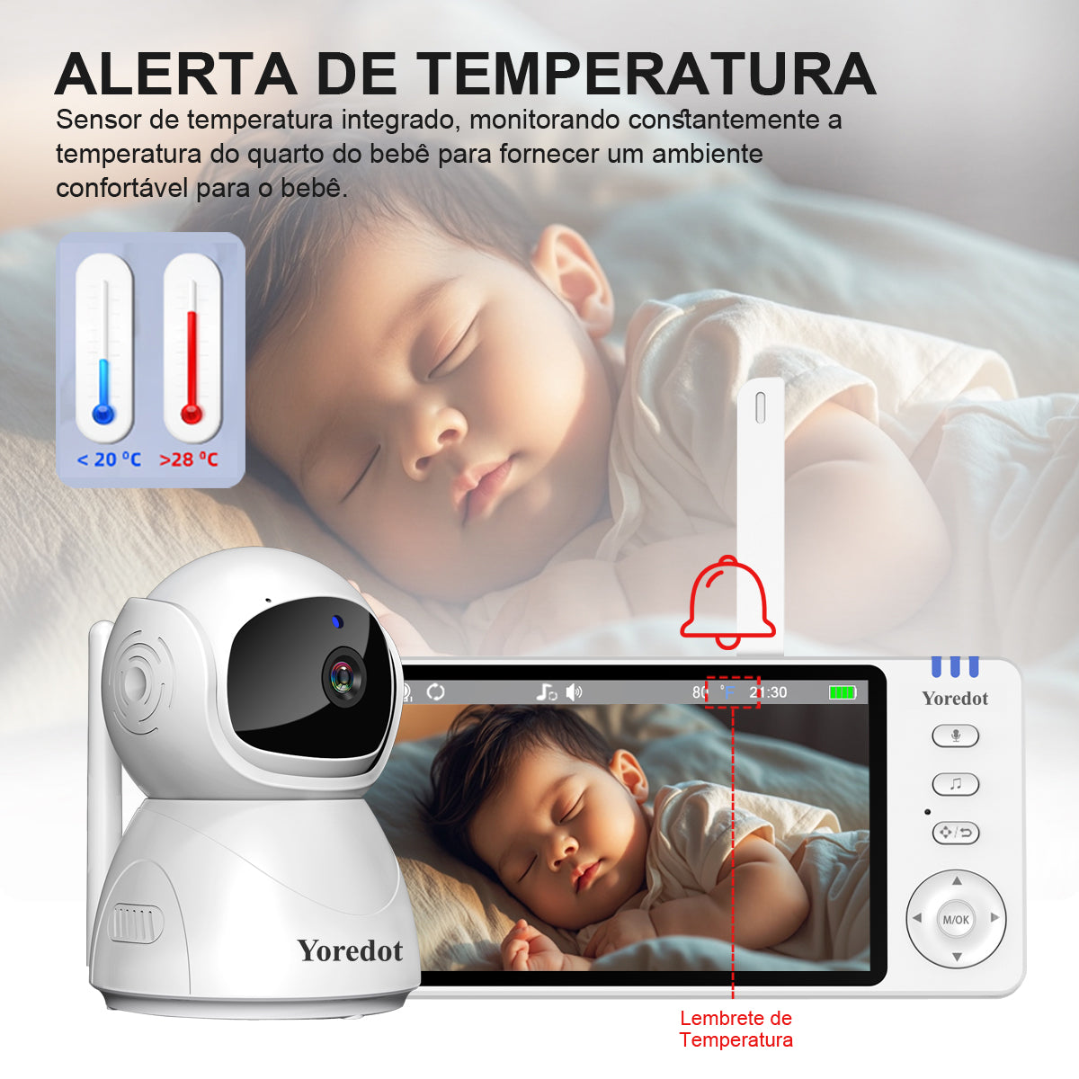 Yoredot Y-1002 Baby Monitor Night Vision Rotating Camera 5" IPS