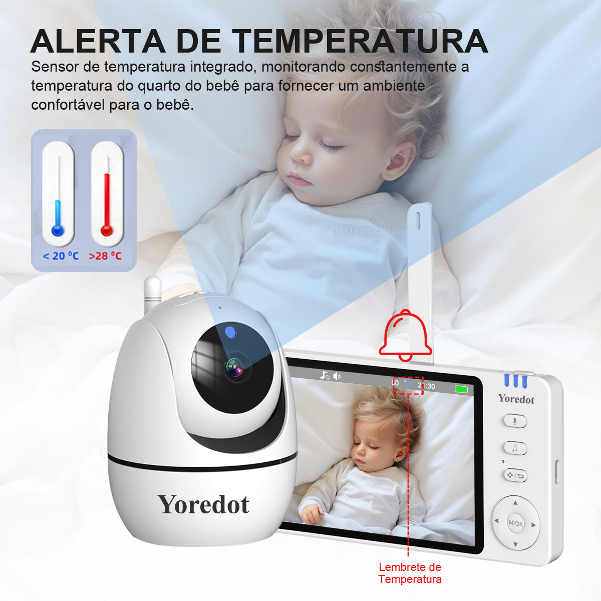 Baby Monitor Camera S/Wire Night Vision 5'' LCD Large Screen High Definition Y-1001 Multifunctional Alarm with Microphone