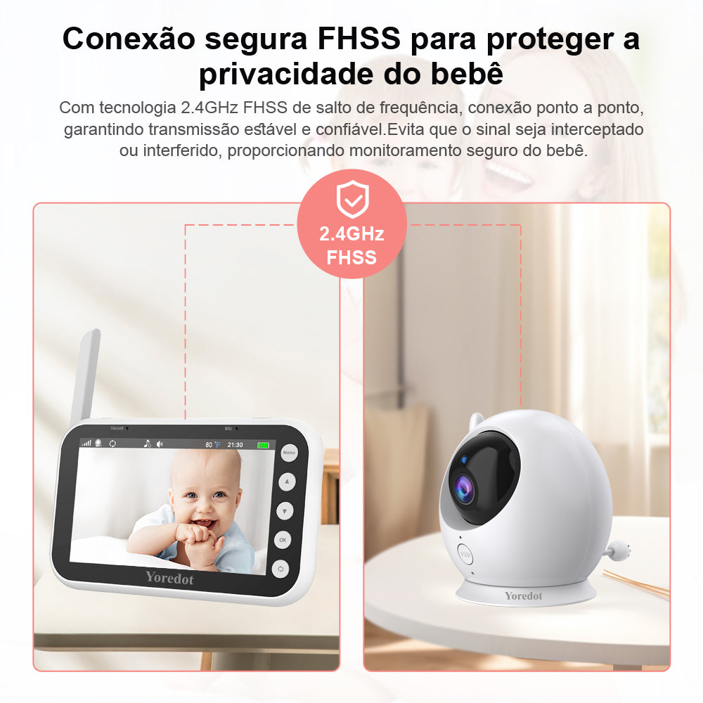 Yoredot Baby Monitor Camera Cordless Night Vision 4.3'' LCD 3000mAh 30H Upgraded Model with Extended Lifespan Lcd Large Screen High Definition ABM100 Multifunctional Alarm with Microphone