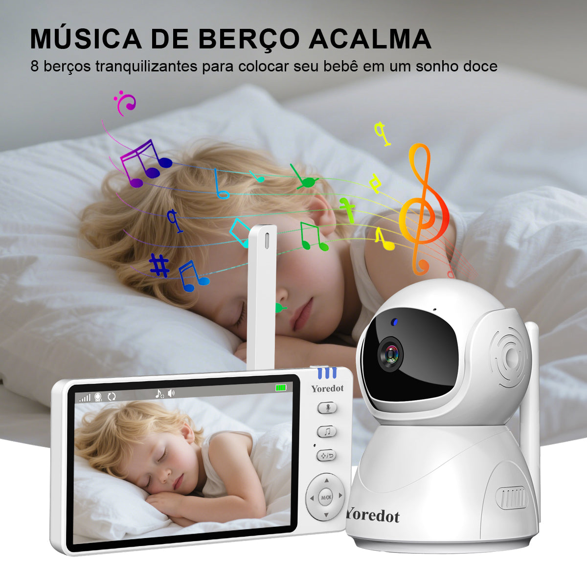 Yoredot Y-1002 Baby Monitor Night Vision Rotating Camera 5" IPS