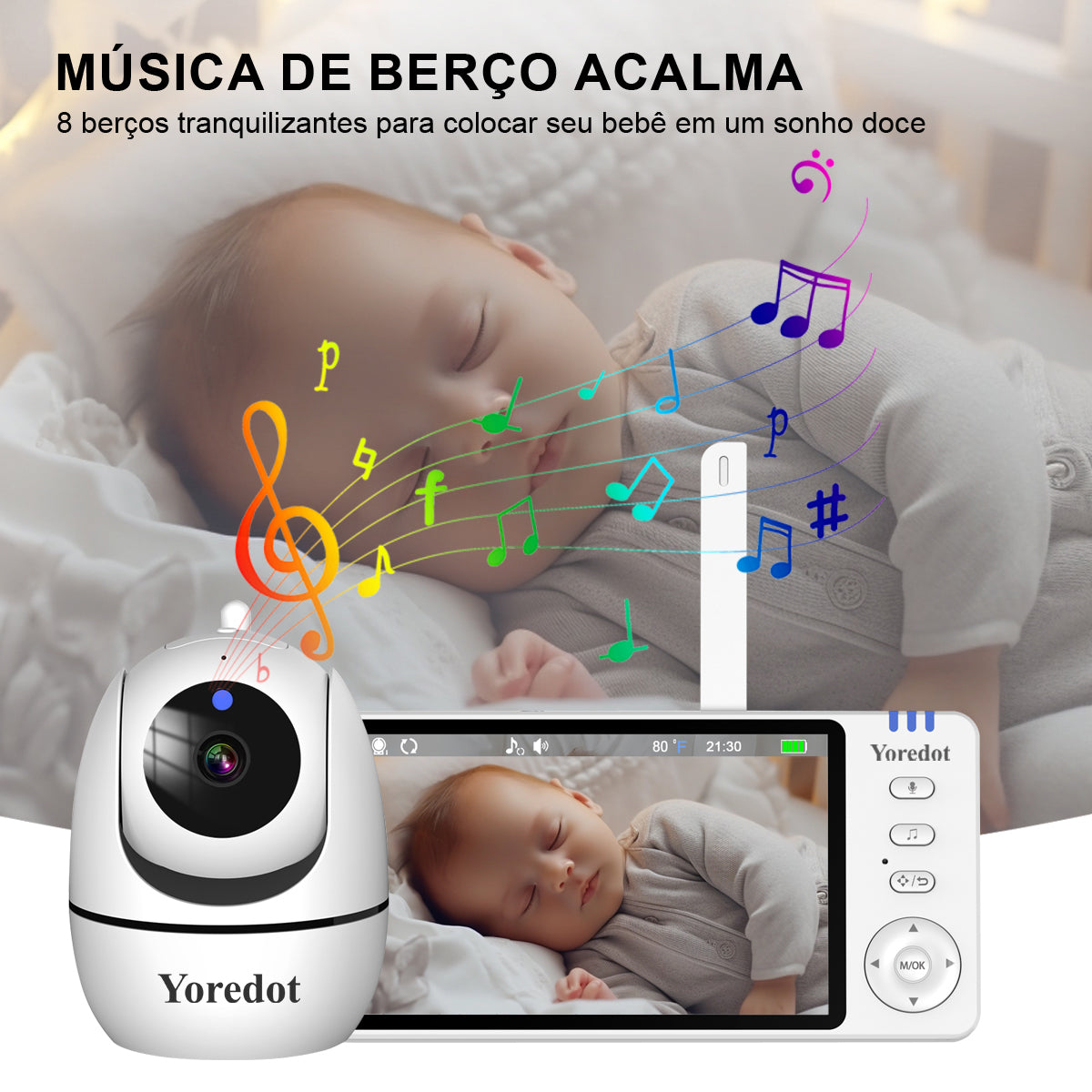 Baby Monitor Camera S/Wire Night Vision 5'' LCD Large Screen High Definition Y-1001 Multifunctional Alarm with Microphone