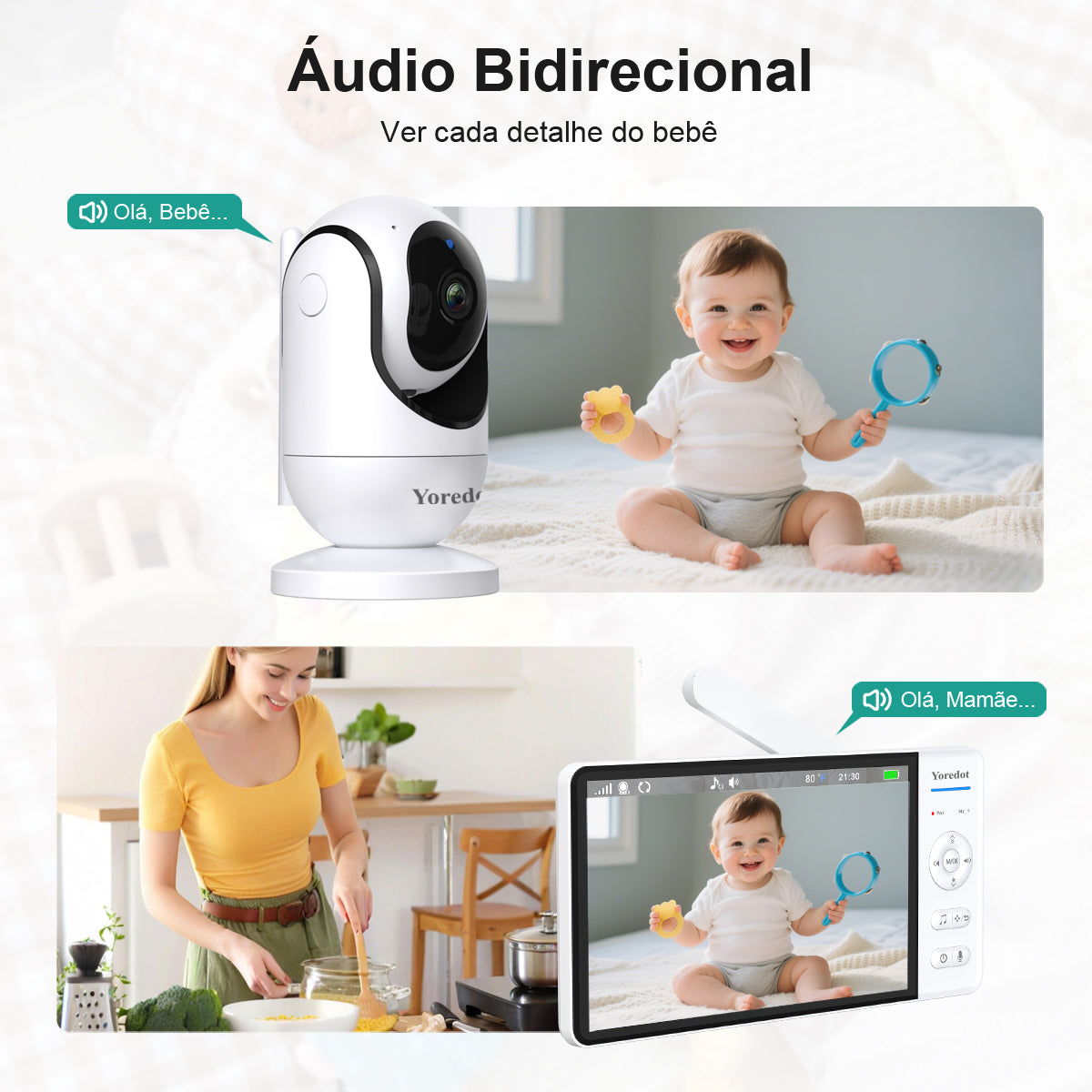 Baby Monitor Camera 7'' Fhd S/wire Night Vision 1080p