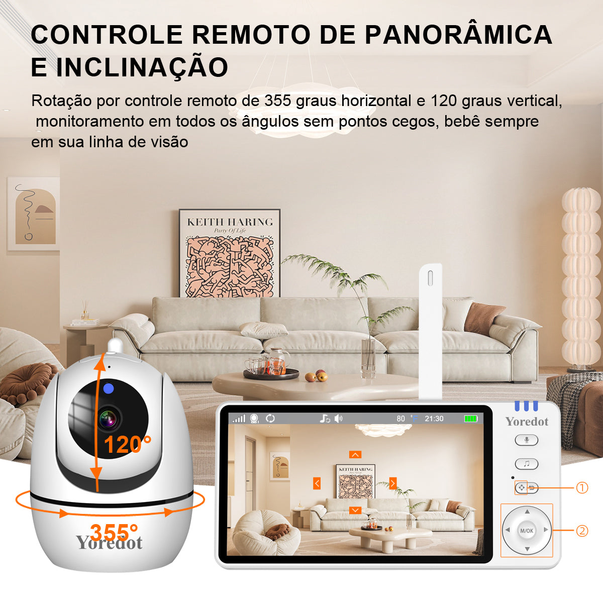 Baby Monitor Camera S/Wire Night Vision 5'' LCD Large Screen High Definition Y-1001 Multifunctional Alarm with Microphone