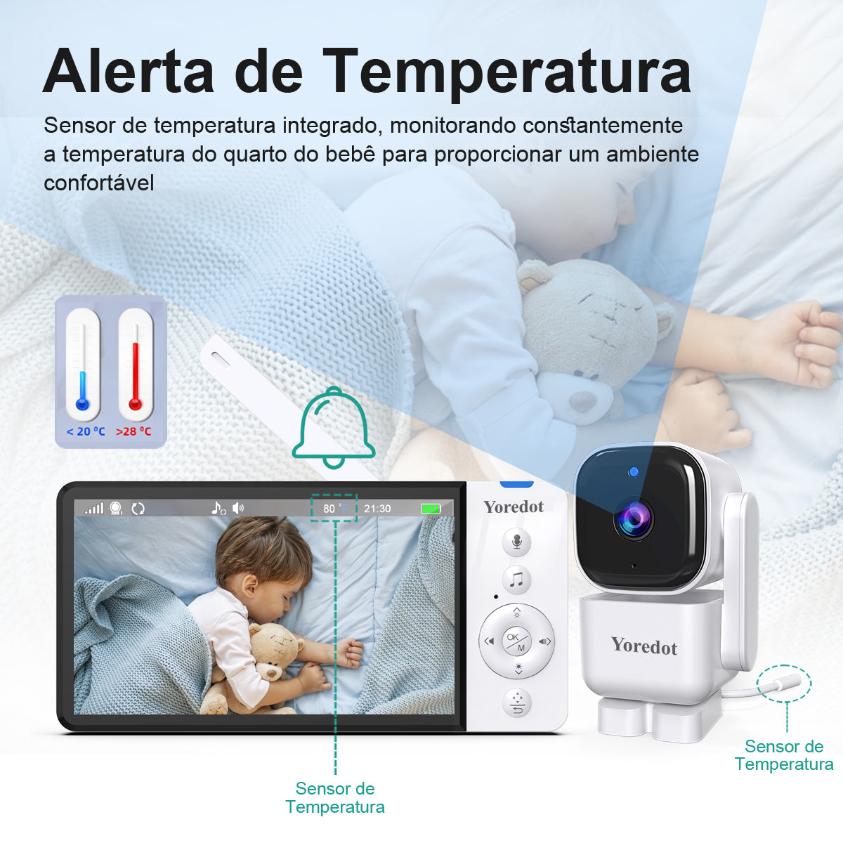 Baby Monitor Wi-fi With 5''fhd Screen, Night Vision And Dual